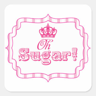 Candy Buffet Princess Party Favor Birthday Sticker Fyrkantigt Klistermärke