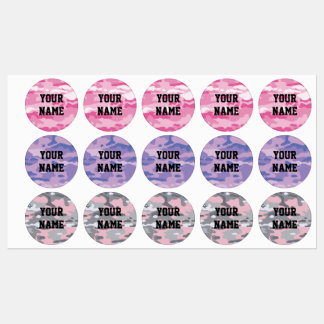 Candy Camo Circle Adhesive Watersecure Label Klistermärke