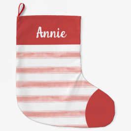 Candy Can Red & White Stripe Vintage Christmas Stor Julstrumpa