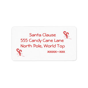 Candy cane adressetikett