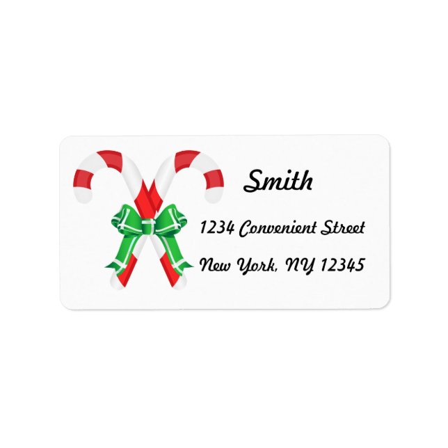 Candy cane-adressetikett adressetikett (Framsidan)