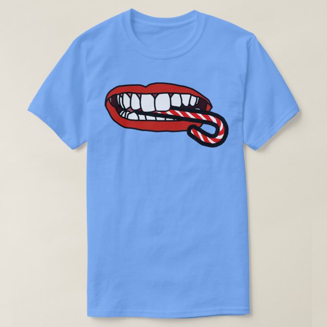 Candy cane är Food säger Mouth T Shirt (Design framsida)