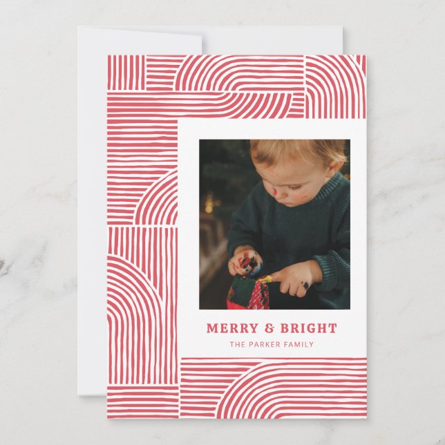 Candy cane Arches Modern Helgdag Photo Card Julkort (Framsida)