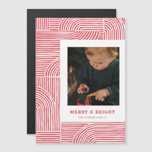 Candy cane Arches Modern Helgdag Photo Card Magnetisk Inbjudningskort