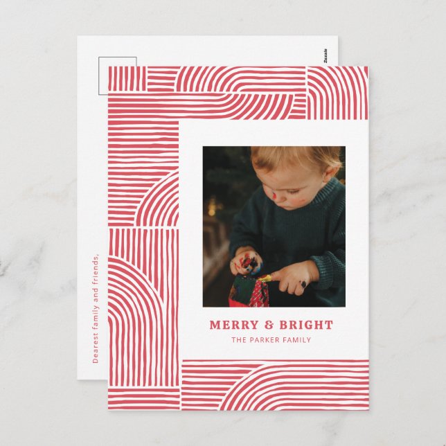 Candy cane Arches Modern Helgdag-vykort Helg Vykort (Fram/baksida)