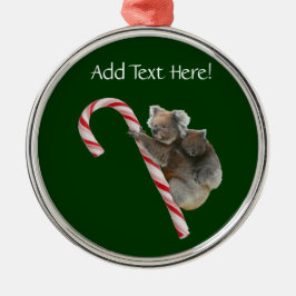 Candy cane Australian Koala Bears Julgransprydnad Metall