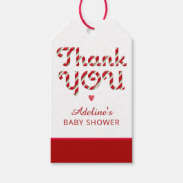 Candy cane Baby Shower Tack Märkre Presentetikett