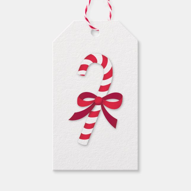 Candy Cane Band Klassisk Illustration Presentetikett (Framsidan)