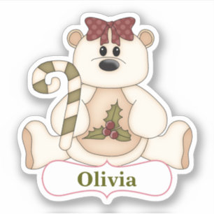 Candy cane Bear-julkontur Klistermärken