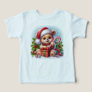Candy Cane Bear" – Söt Babybjörn Jul Till T Shirt