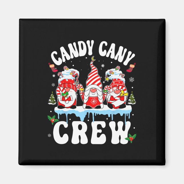 Candy cane-besättning för Julafton- och kusinhov Magnet (Framsidan)