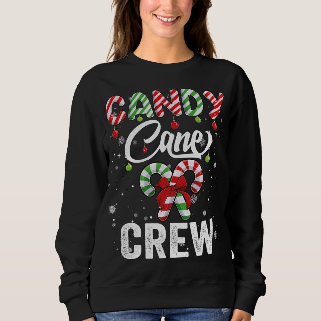 Candy cane besättning Matching Squad Santa julafto T Shirt (Framsida)