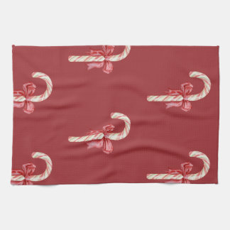 Candy cane bow aesthetic holiday christmas kökshandduk