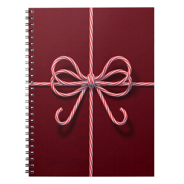 Candy cane Bow-anteckningsbok Anteckningsbok Med Spiral (Framsidan)