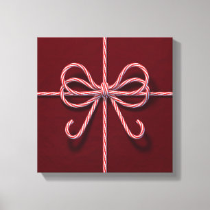 Candy cane Bow Canvas