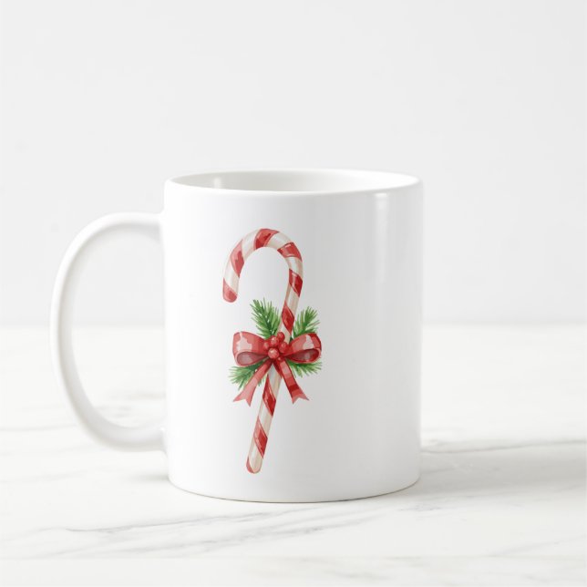Candy Cane Bow Classic Christmas Kaffemugg (Vänster)