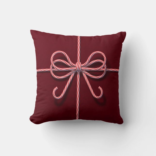 Candy cane Bow Dekorativ kudde (Framsida)