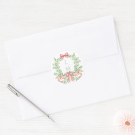 Candy cane Bow för julfransarna | Monogram Bröllop Runt Klistermärke