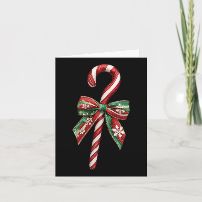 Candy cane Bow-julklappen Kort (Framsida)
