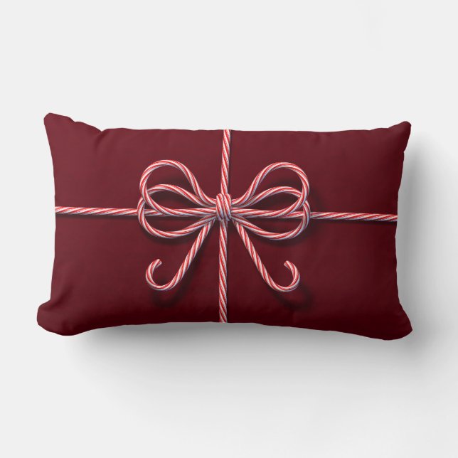 Candy cane Bow Lumbar Pillow Lumbarkudde (Framsida)