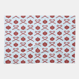 Candy cane Bows och Ornaments Kökshandduk