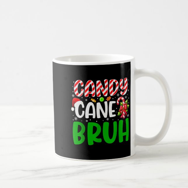 Candy Cane Bruh Funny Christmas Family Matching Xm Kaffemugg (Höger)
