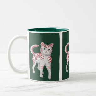Candy cane Cat Två-Tonad Mugg