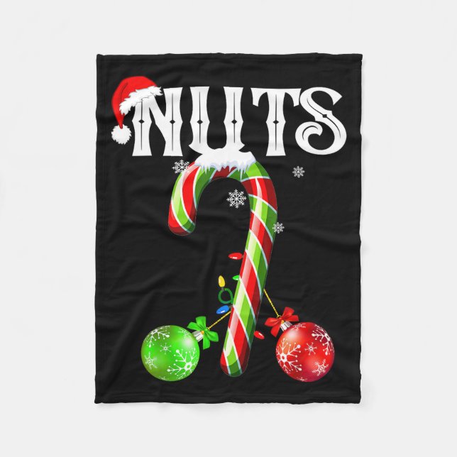 Candy Cane Chest Nuts Couples Funny Chestnuts Xmas Fleecefilt (Framsidan)