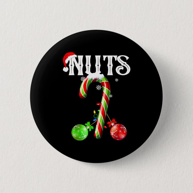 Candy Cane Chest Nuts Couples Funny Chestnuts Xmas Knapp (Framsida)