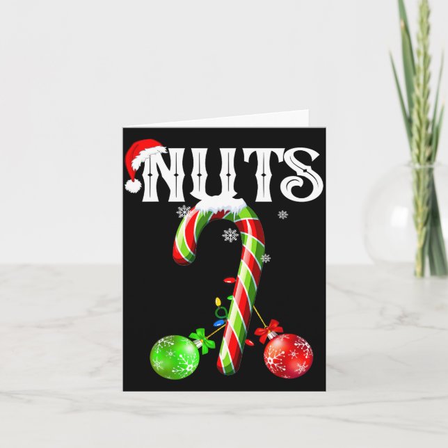 Candy Cane Chest Nuts Couples Funny Chestnuts Xmas Kort (Framsida)
