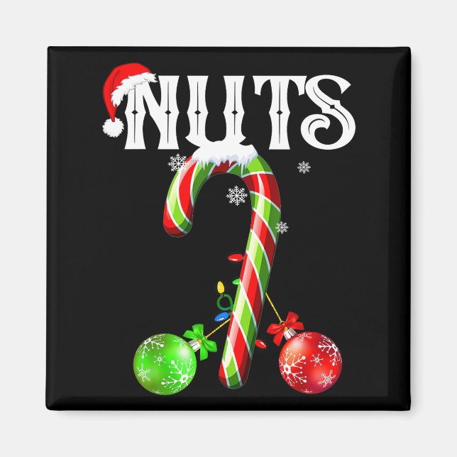 Candy Cane Chest Nuts Couples Funny Chestnuts Xmas Magnet (Framsidan)