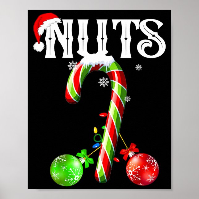 Candy Cane Chest Nuts Couples Funny Chestnuts Xmas Poster (Framsidan)