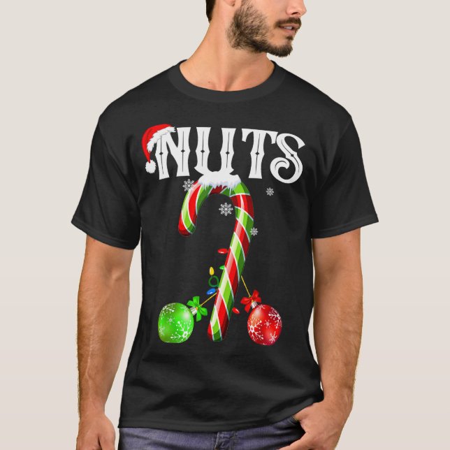 Candy Cane Chest Nuts Couples Funny Chestnuts Xmas T Shirt (Framsida)