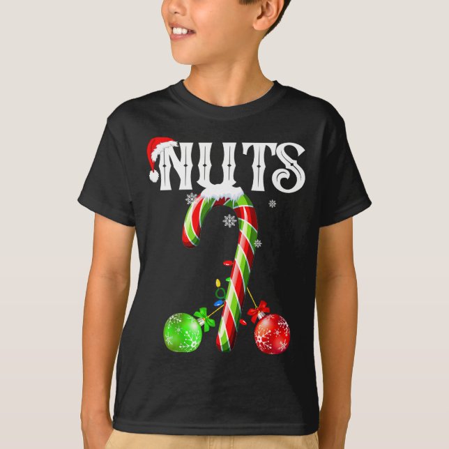 Candy Cane Chest Nuts Couples Funny Chestnuts Xmas T Shirt (Framsida)
