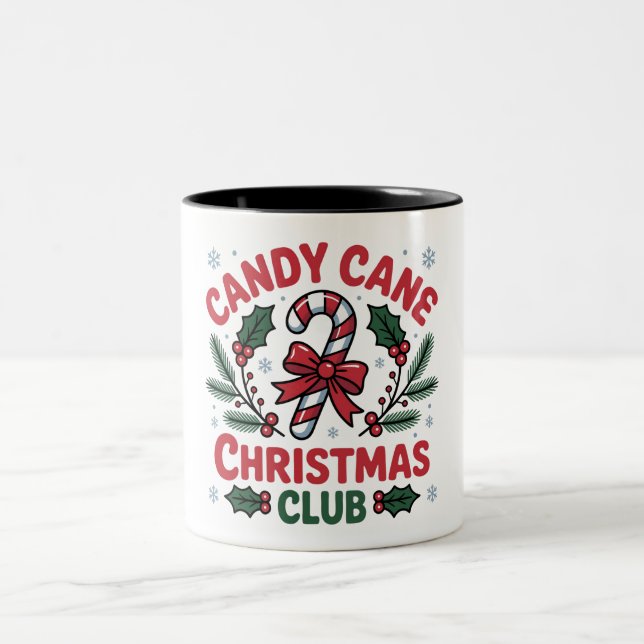 Candy Cane Christmas Club Festive Holiday & Wint Två-Tonad Mugg (Center)