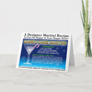CANDY CANE CHRISTMAS COCKTAIL RECIPING CARD HELGKORT