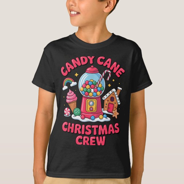 Candy Cane Christmas Crew Gumball Gingerbread Pepp T Shirt (Framsida)