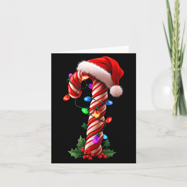 Candy Cane Christmas Design Boys Girls Kids Adults Kort (Framsida)