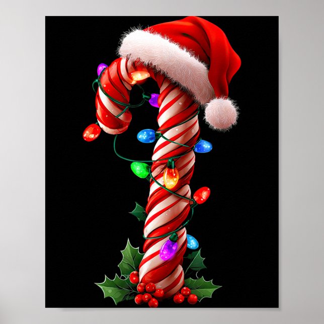 Candy Cane Christmas Design Boys Girls Kids Adults Poster (Framsidan)