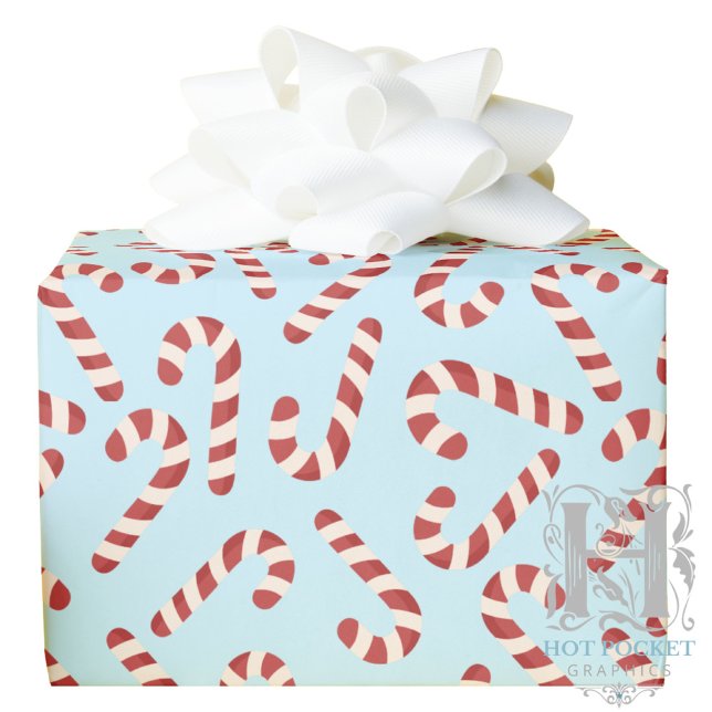 Candy Cane Christmas Gift Wrapping Paper - Blue Presentpapper (Skapare uppladdad)