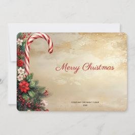 Candy Cane Christmas Holiday Card Julkort