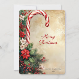 Candy Cane Christmas Holiday Card Julkort