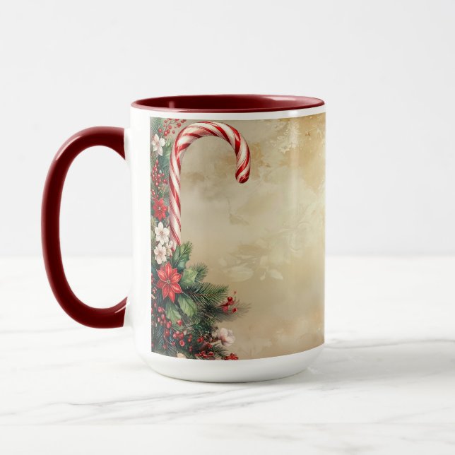 Candy Cane Christmas Holiday Mug Mugg (Vänster)