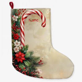 Candy Cane Christmas Holiday Stocking Stor Julstrumpa