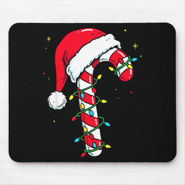 Candy Cane Christmas Shirt Santa Hat Family Matchi Musmatta (Framsidan)