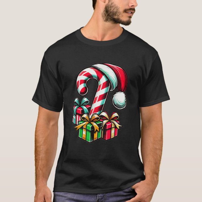 Candy Cane Christmas Sweets Xmas  T Shirt (Framsida)