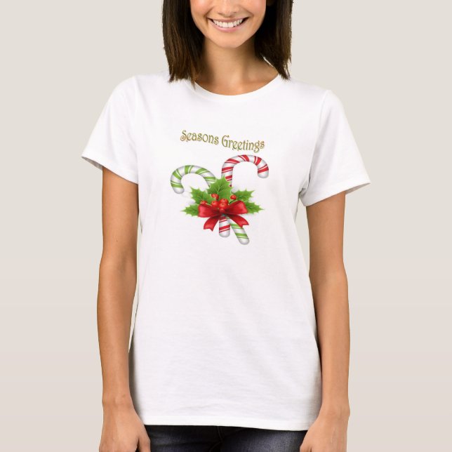 Candy Cane Christmas T Shirt (Framsida)