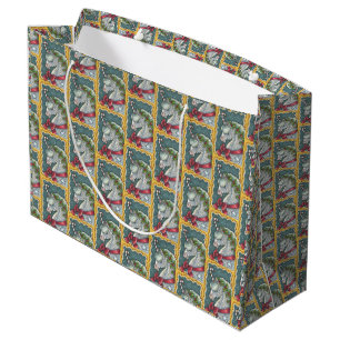CANDY CANE CHRISTMAS UNICORN, HORSE LARGE GIFT BAG