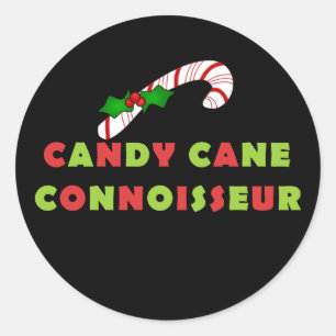 Candy cane Connoisseur Funny Helgdag Runt Klistermärke