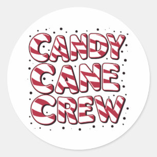 Candy Cane Crew Älskare Christmas Xmas Pyjamas Runt Klistermärke